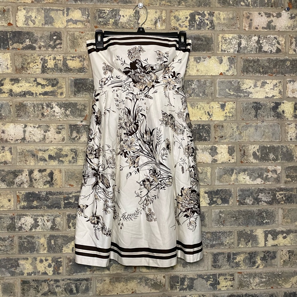 Ann Taylor Petites Strapless Floral Print Dress.